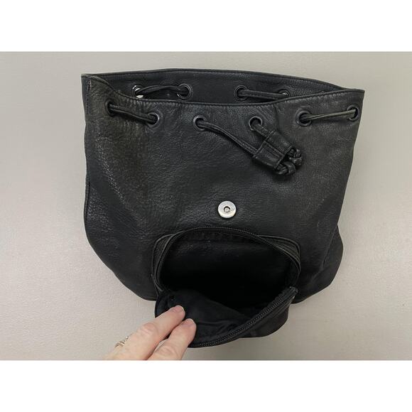 Harley-Davidson Leather Backpack Purse Small Black Logo Biker Vintage Y2K Moto main image 7